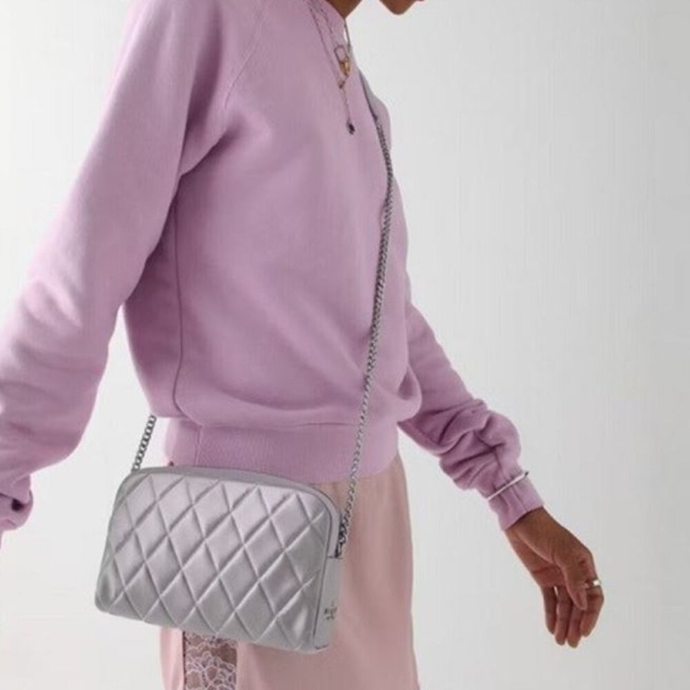 Kate Spade Quilted Carey Crossbody Bag – Metallic Lilac, Brand New